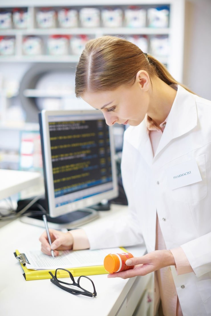 Pharmacist at work in a professional setting